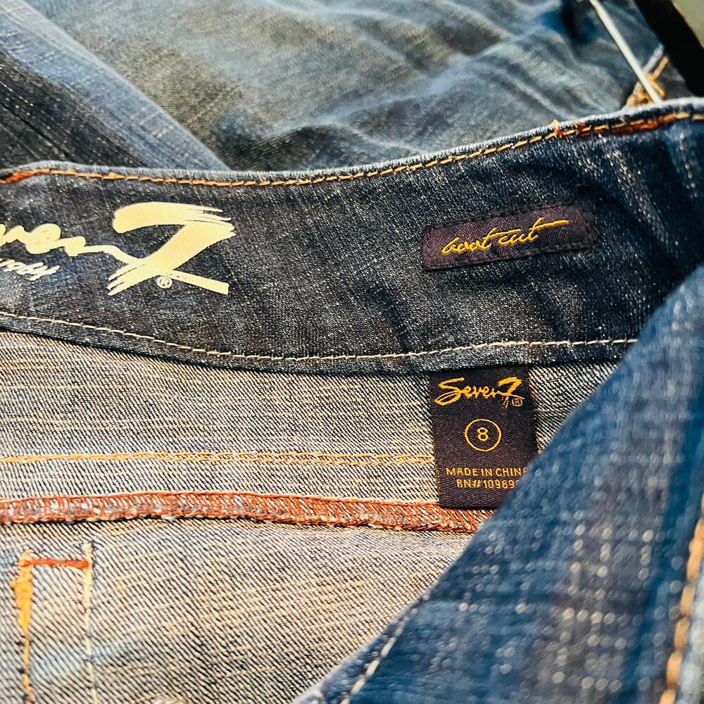 Seven7 Bootcut Dark Wash Jeans Blue Denim - 8 - Picture 5 of 5